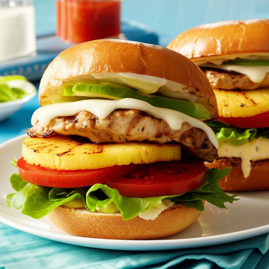 Grilled Hawaiian Chicken and Pineapple Sandwiches