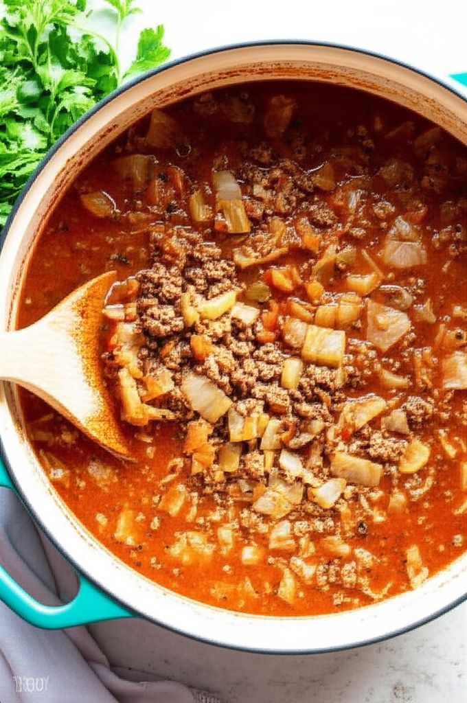 Hamburger Soup with Cabbage