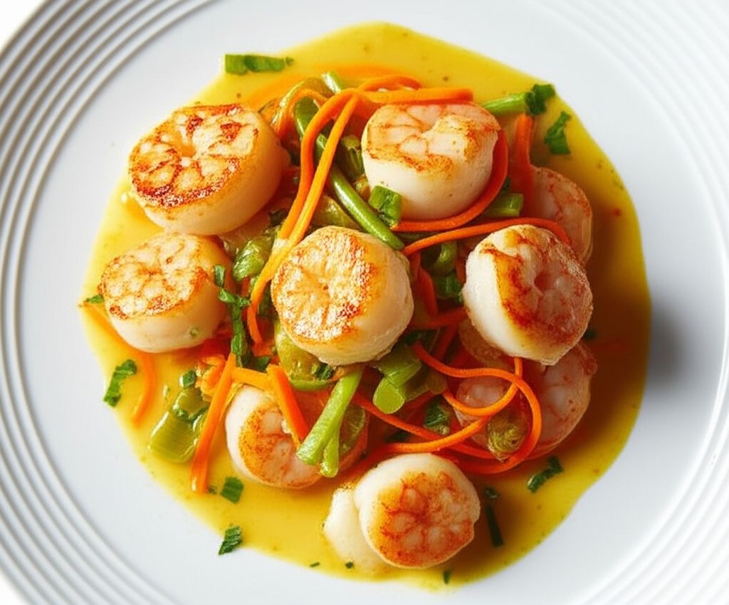 King Prawn and Scallop in Ginger Butter