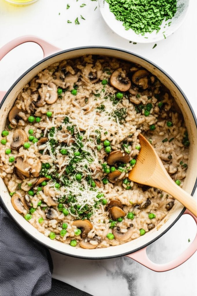 Mushroom and Pea Risotto