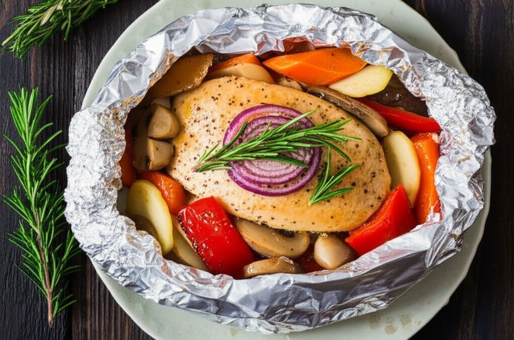 Oven-Baked Chicken and Vegetables in Foil