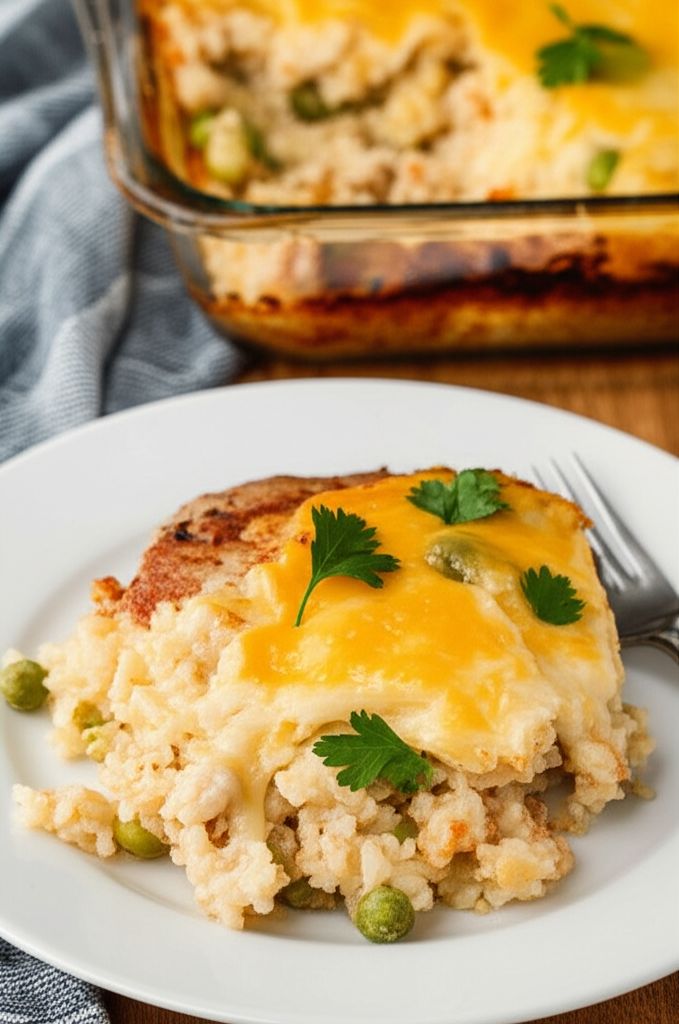 Pork Chop and Cheesy Rice Casserole