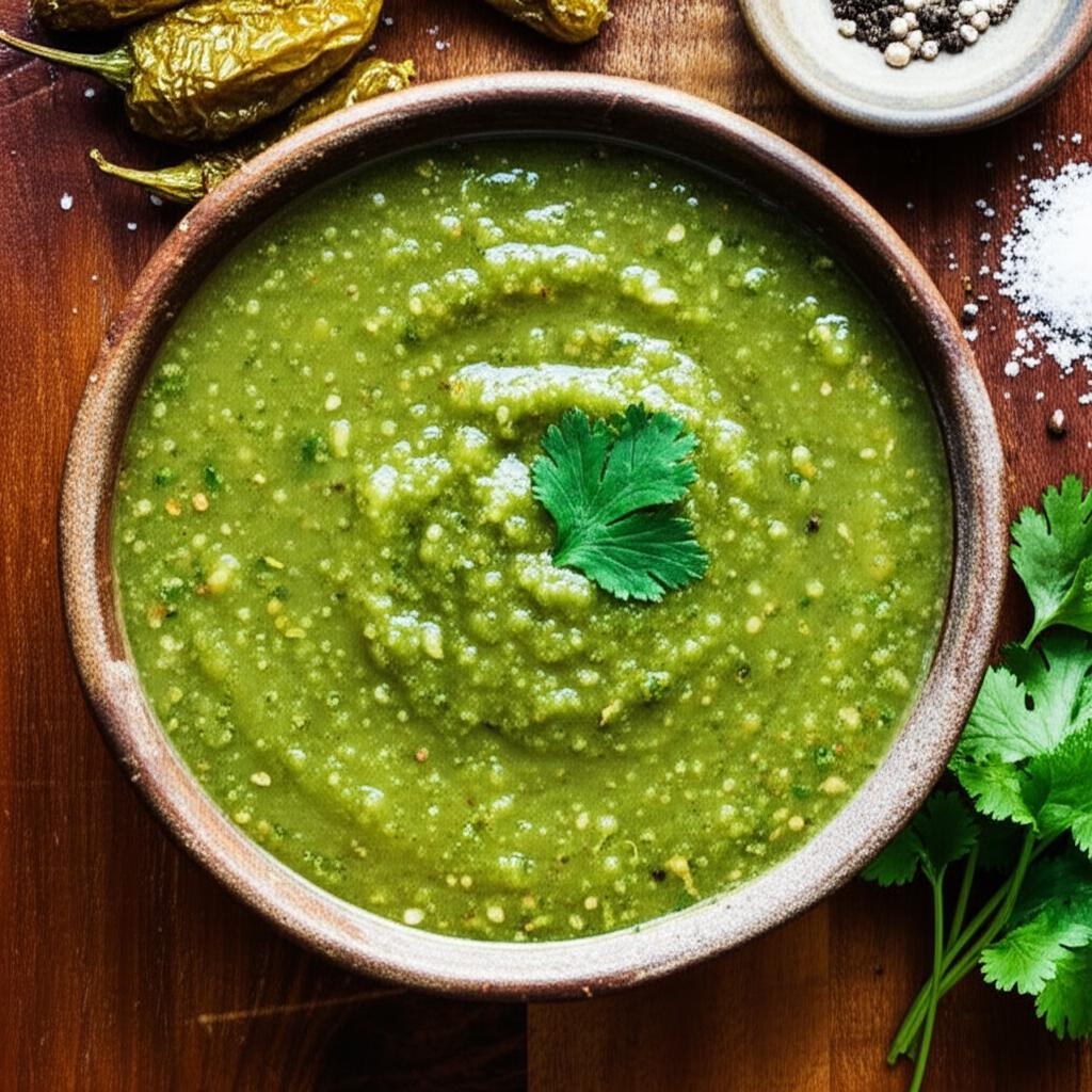 Roasted Tomatillo and Garlic Salsa