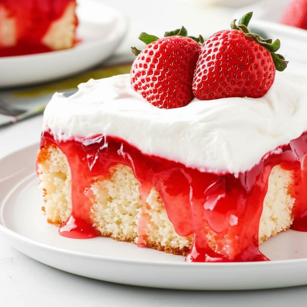 Strawberry Lemonade Poke Cake
