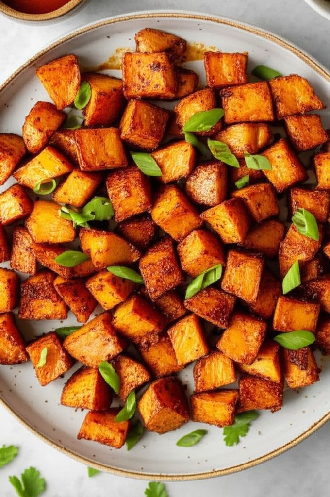 Sweet and Spicy Air Fried Sweet Potatoes