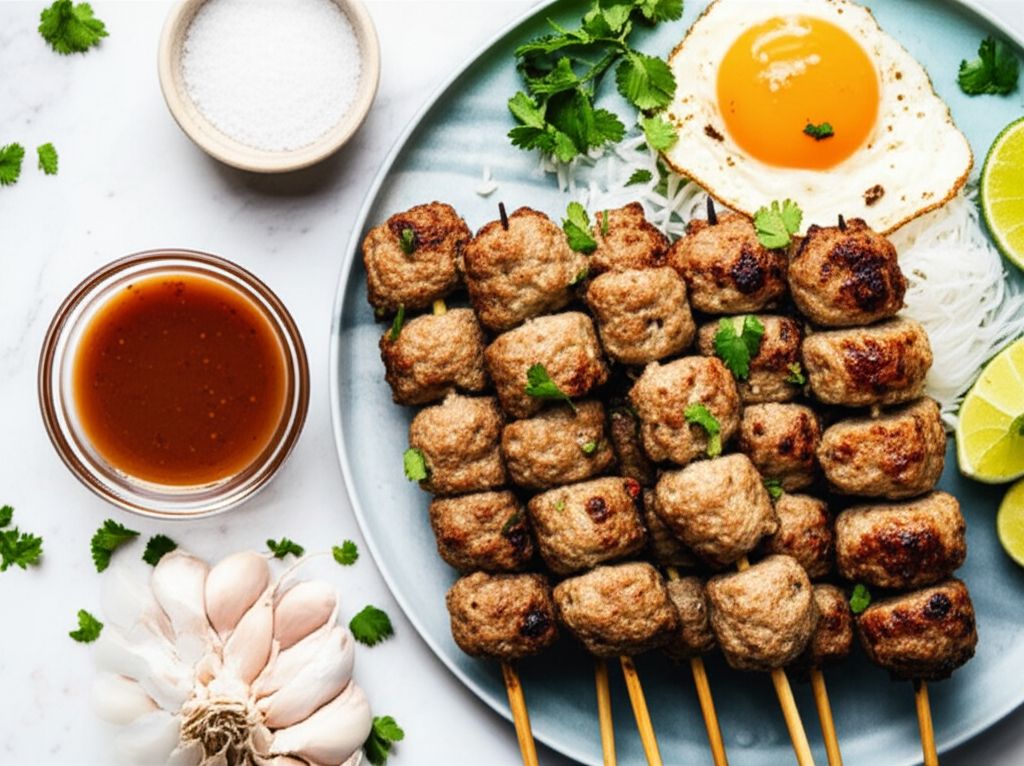 Thai-Style Ground Pork Skewers