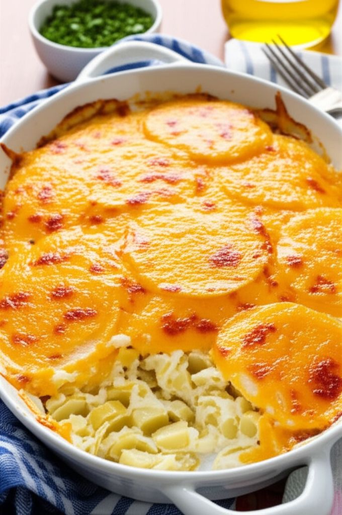 Three Cheese Garlic Scalloped Potatoes