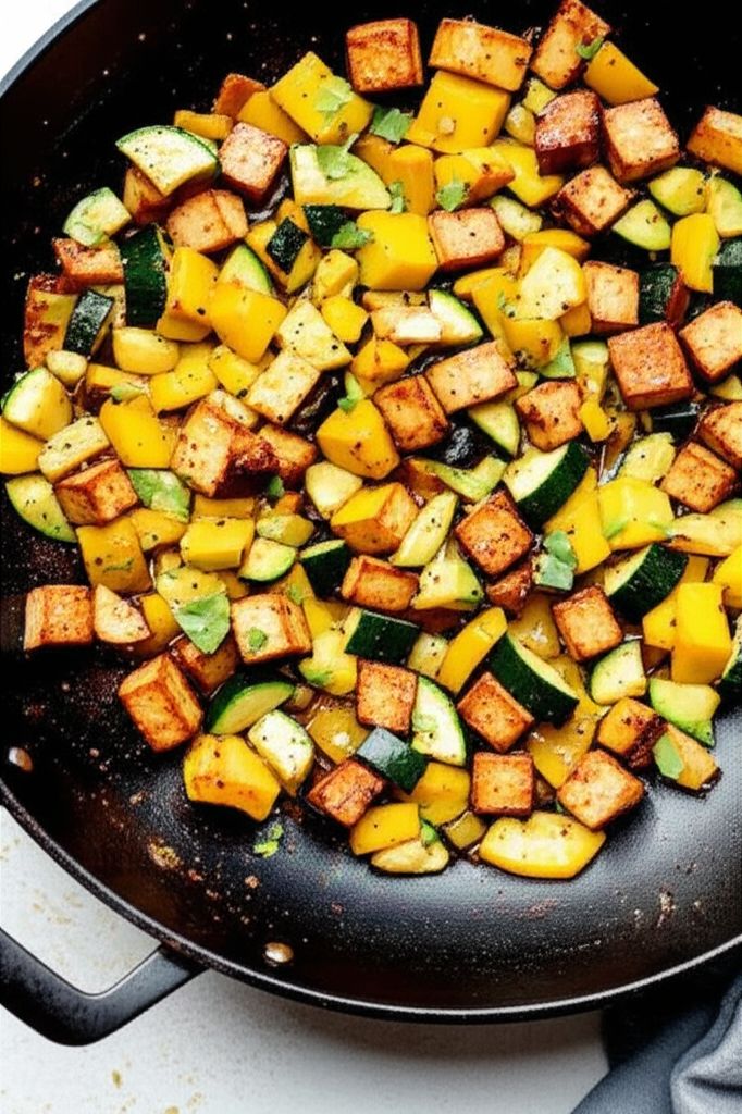 Yellow Squash and Tofu Stir Fry