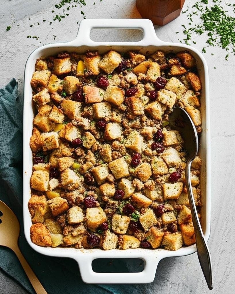 Awesome Sausage, Apple, and Cranberry Stuffing