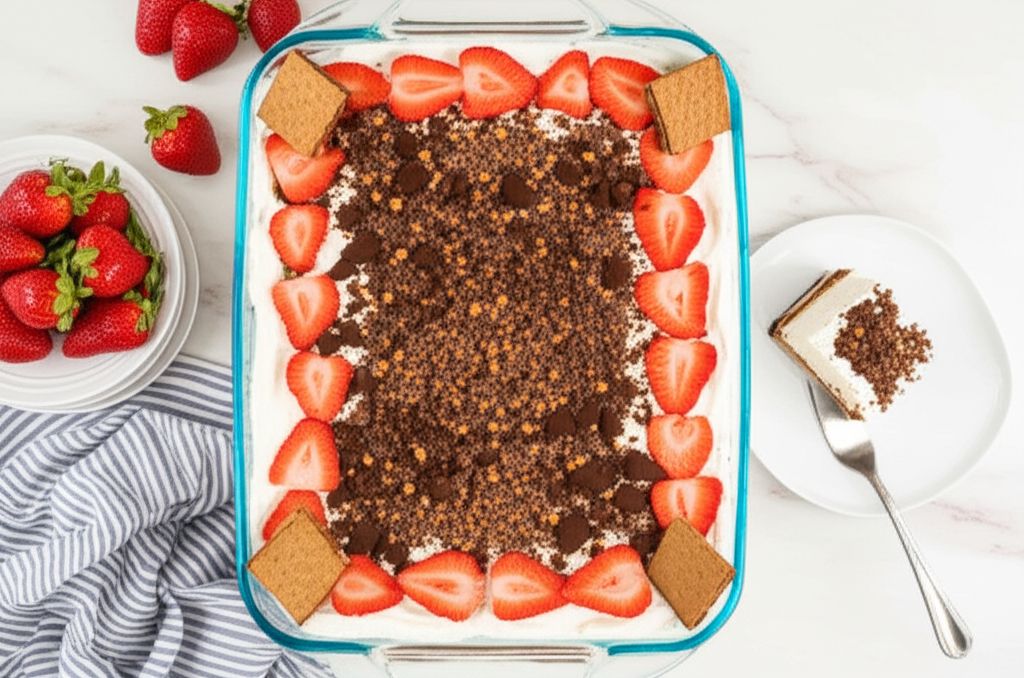 Chocolate Strawberry Crunch Icebox Cake