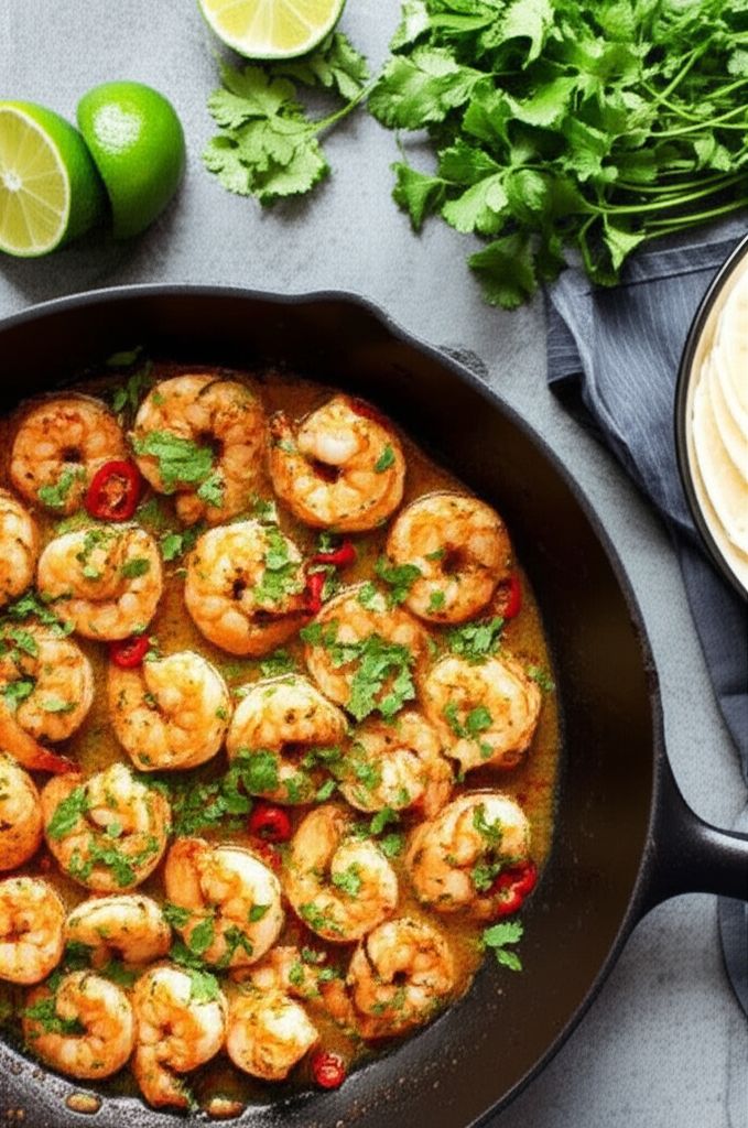 Cilantro Garlic Lime Sauteed Shrimp