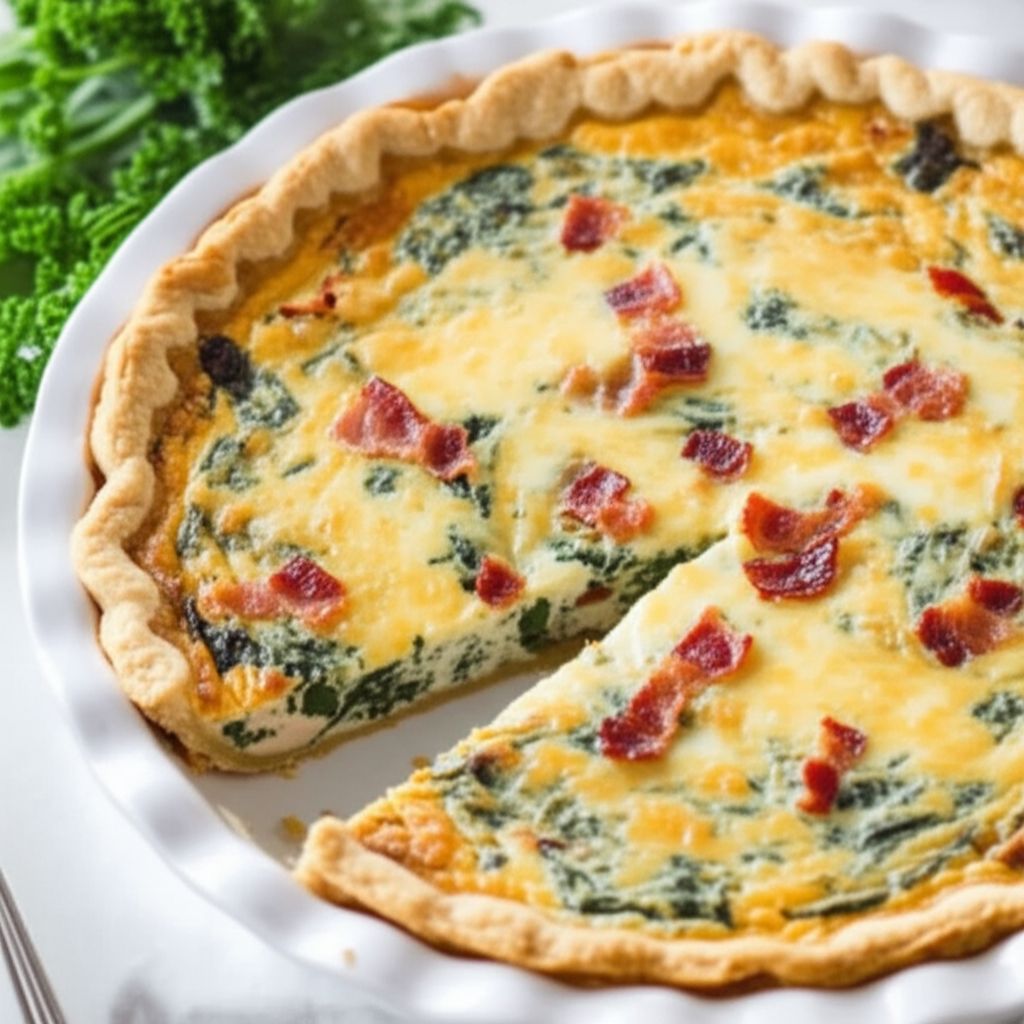Cindy's Tuna, Spinach, and Bacon Quiche