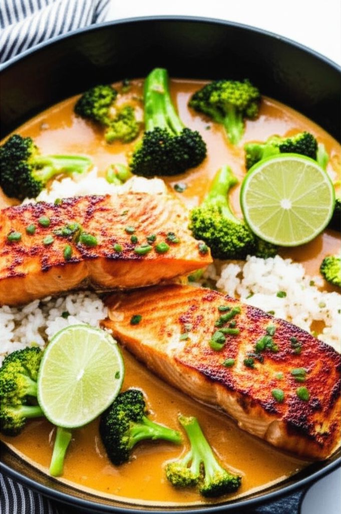 Coconut Curry Salmon with Broccoli