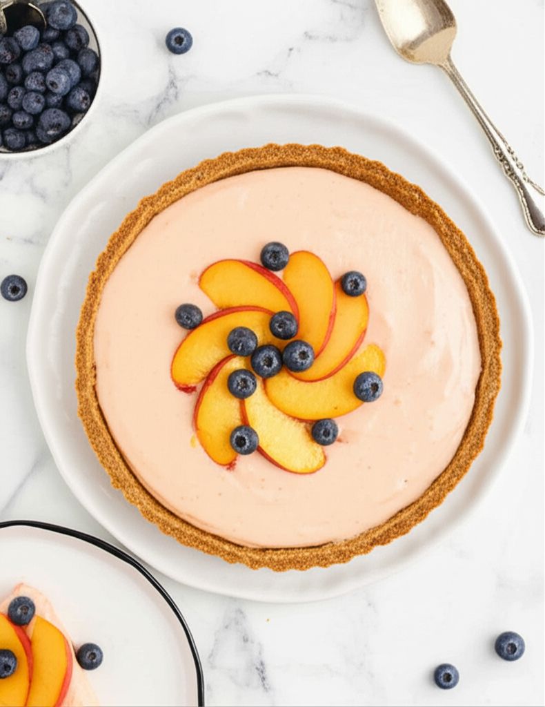 Creamy No-Bake Peach Tart