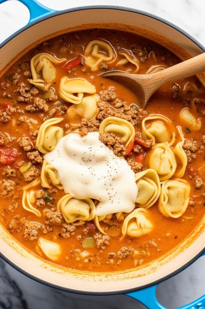 Creamy Sausage Tortellini Soup