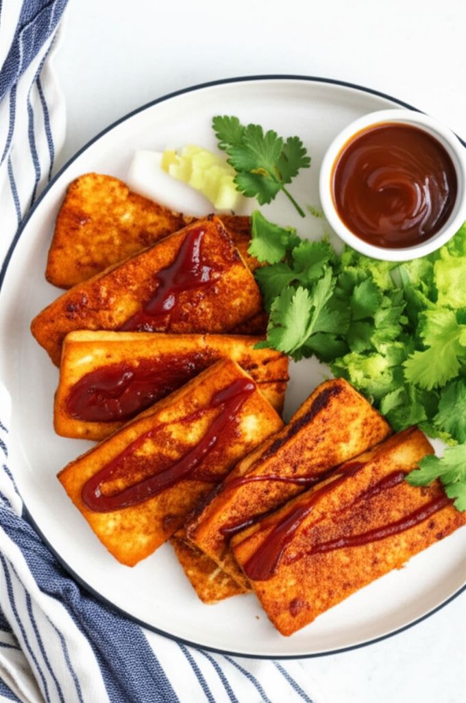 Crispy Barbequed Tofu Slices