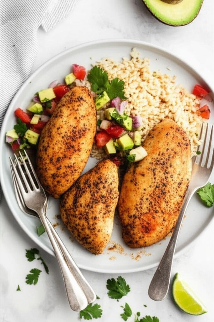 Cumin Rubbed Chicken with Avocado Salsa