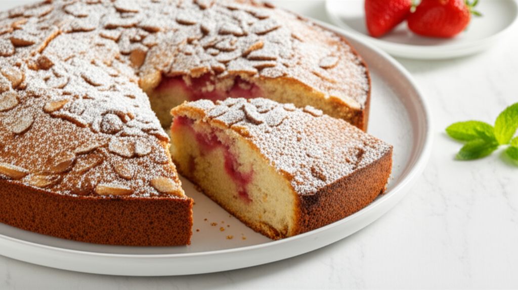 Delicious Strawberry Almond Coffee Cake - A Guilt Free Indulgence!