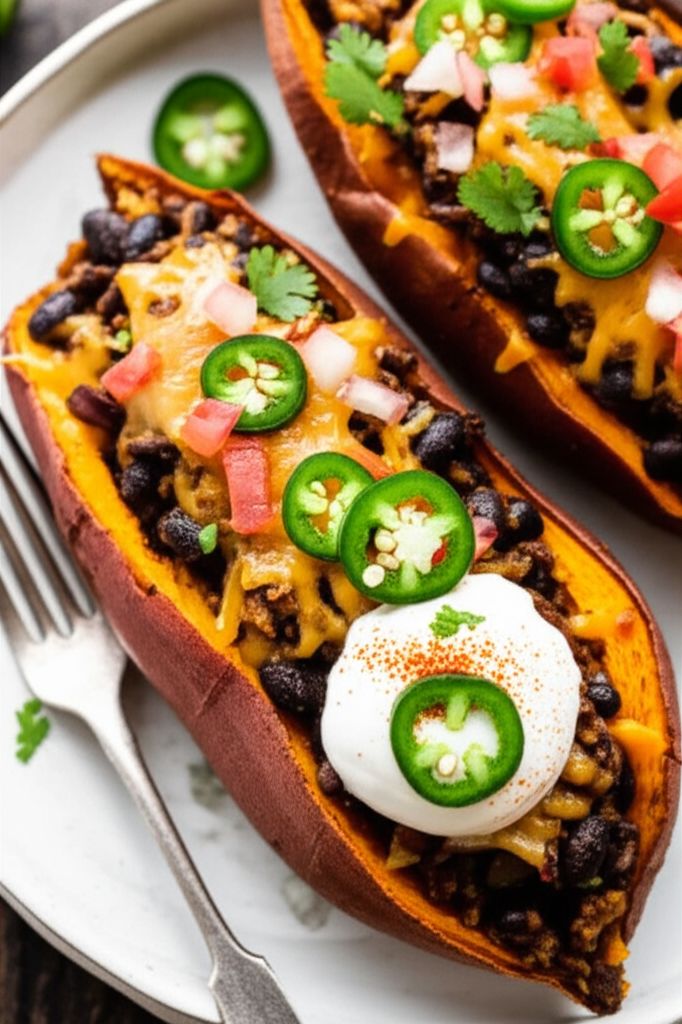 Easy Stuffed Taco Sweet Potatoes