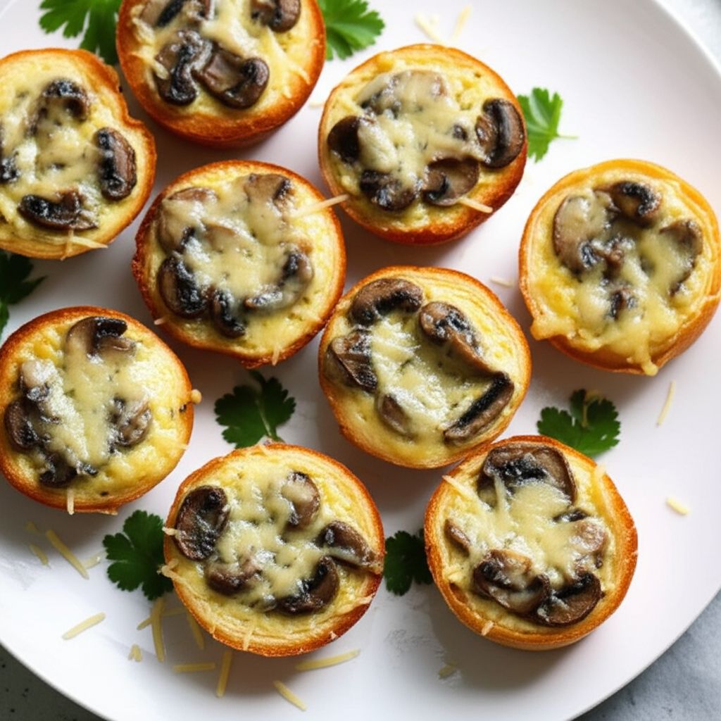 Garlicky Mushroom Toast Cups