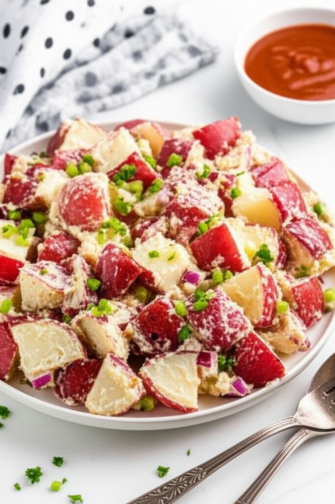 Half-Red Half-Sweet Potato Salad