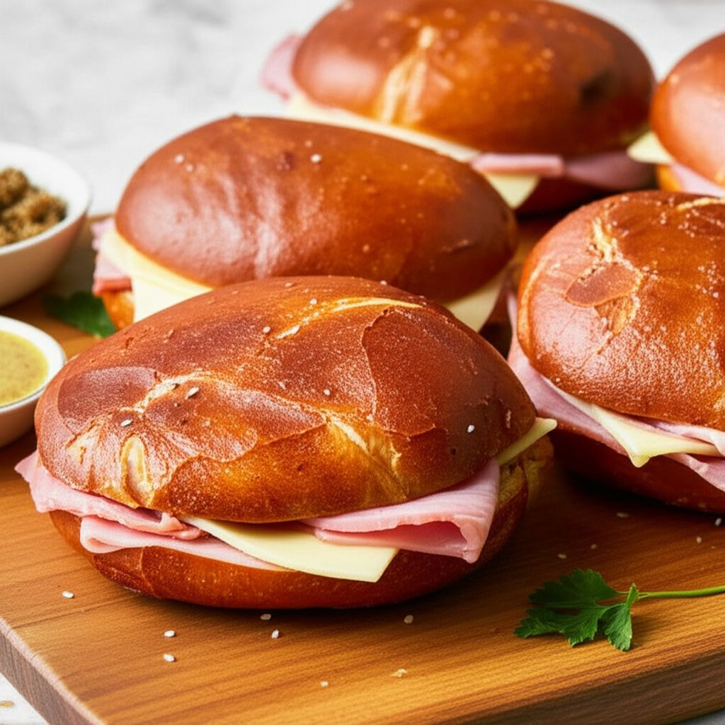 Ham and Cheese Pretzel Panini