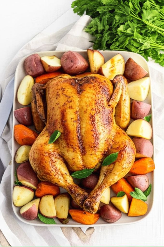 Honey Curried Roasted Chicken and Vegetables