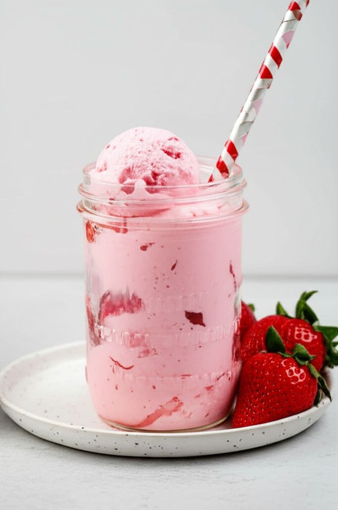 Keto No-Churn Strawberry Ice Cream