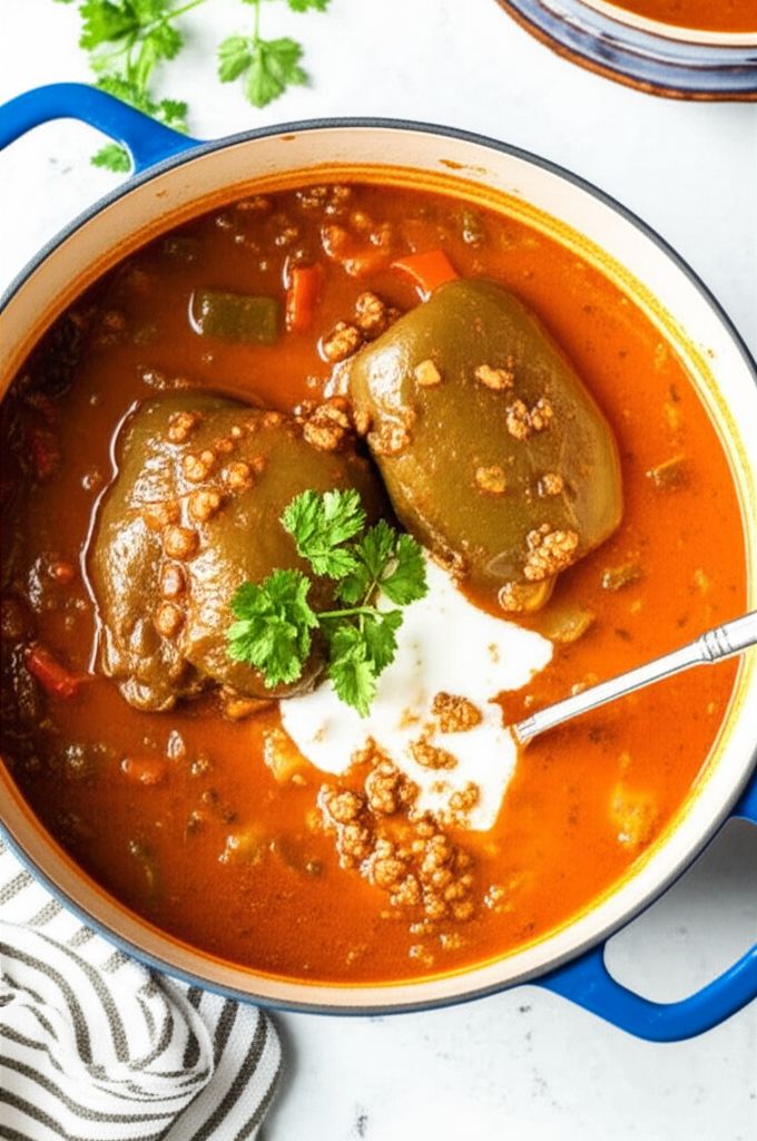 Kimmie's Amazing Stuffed Green Pepper Soup