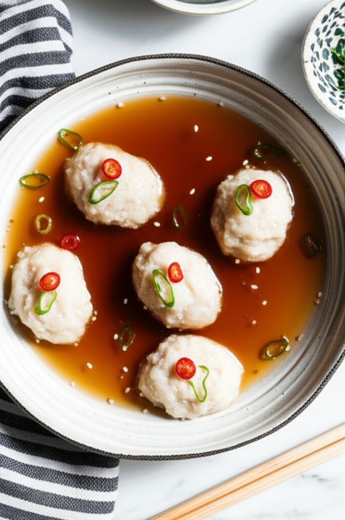 Naked Shrimp Dumplings in Dashi