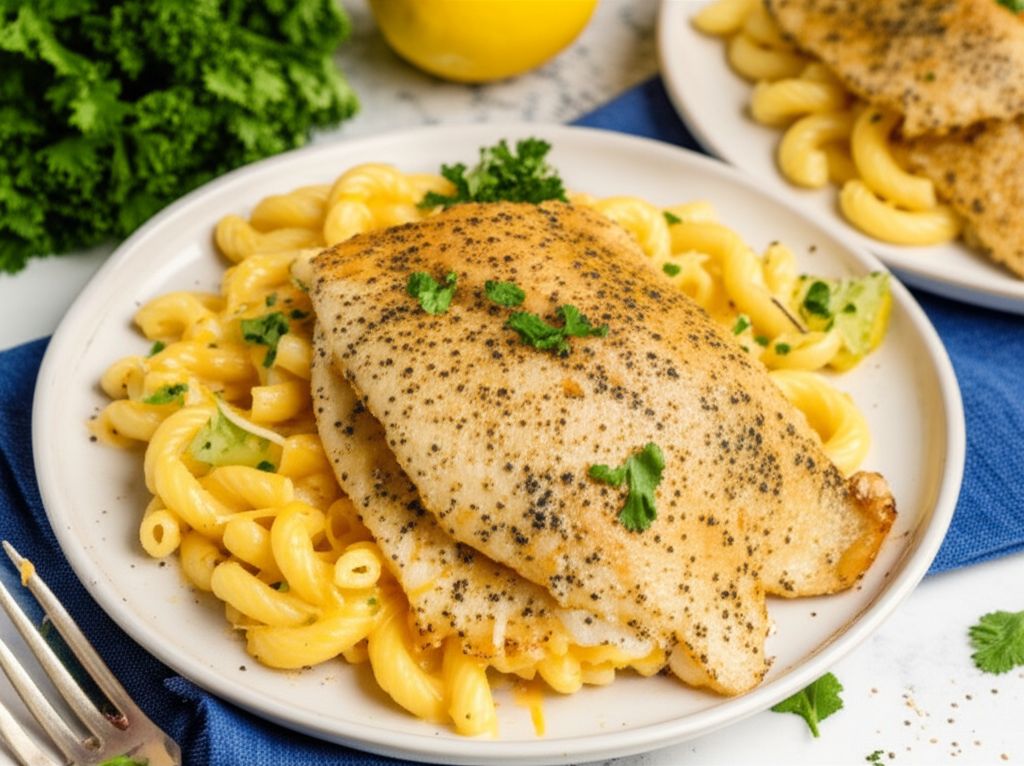 Pan-Seared Lemon Tilapia with Parmesan Pasta