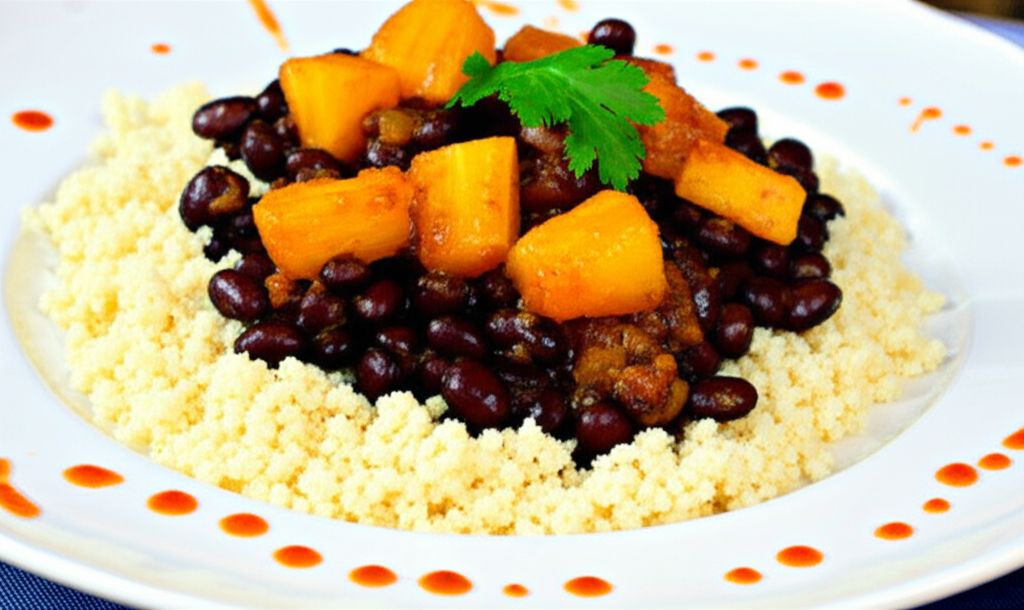 Pineapple, Black Beans, and Couscous