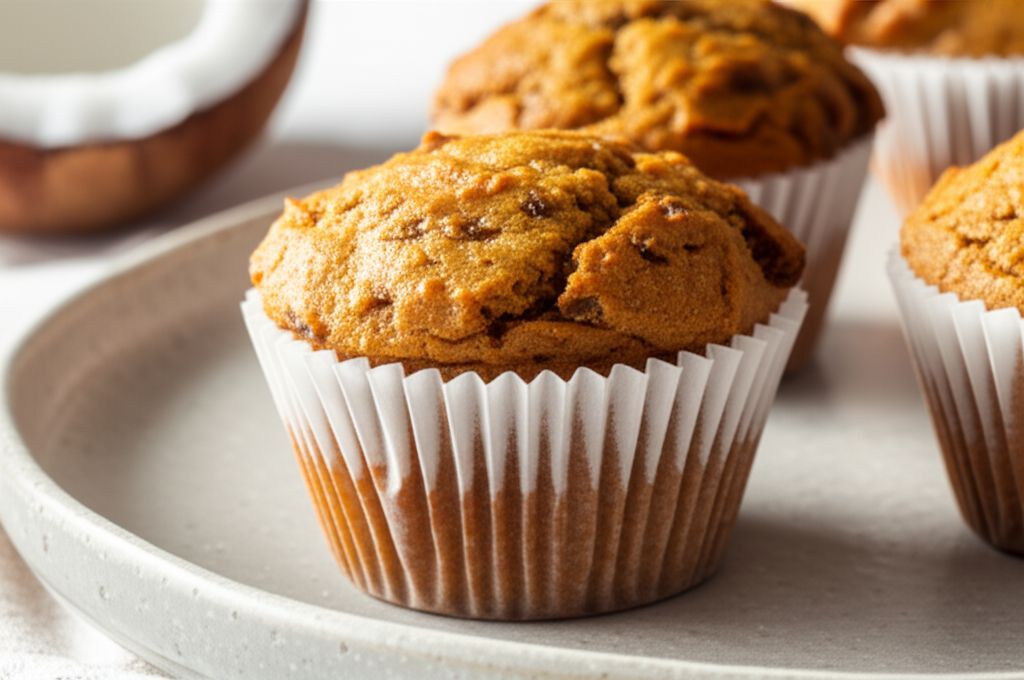 Pumpkin Coconut Muffins with Chocolate Chips