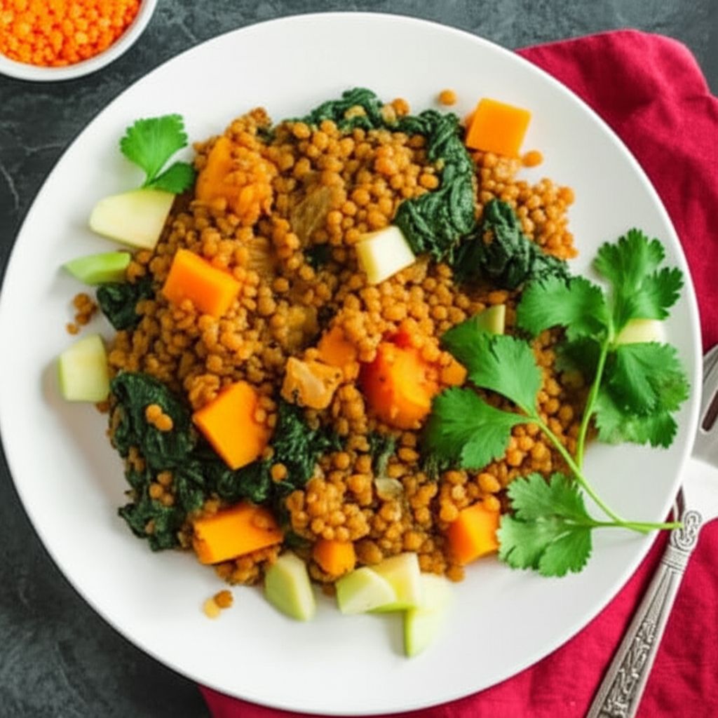 Pumpkin Curry with Lentils and Apples
