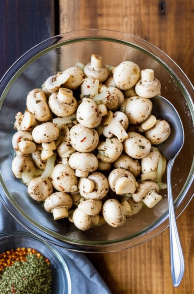 Raw Marinated Mushrooms