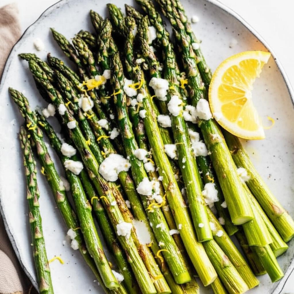 Roasted Asparagus with Lemon and Goat Cheese