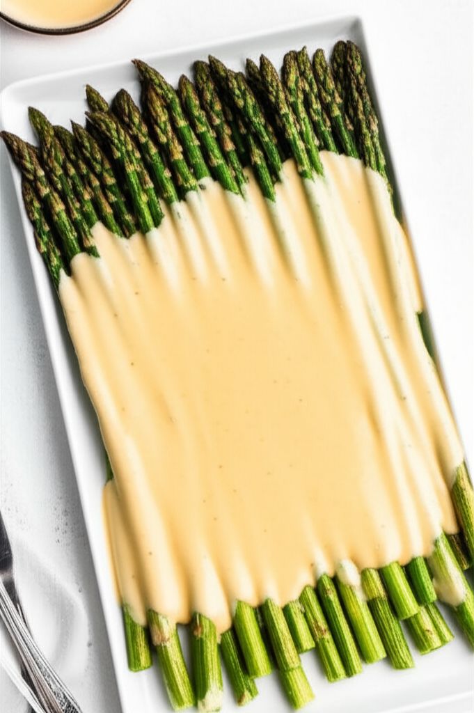 Roasted Asparagus with Smoky Gouda Cheese Sauce