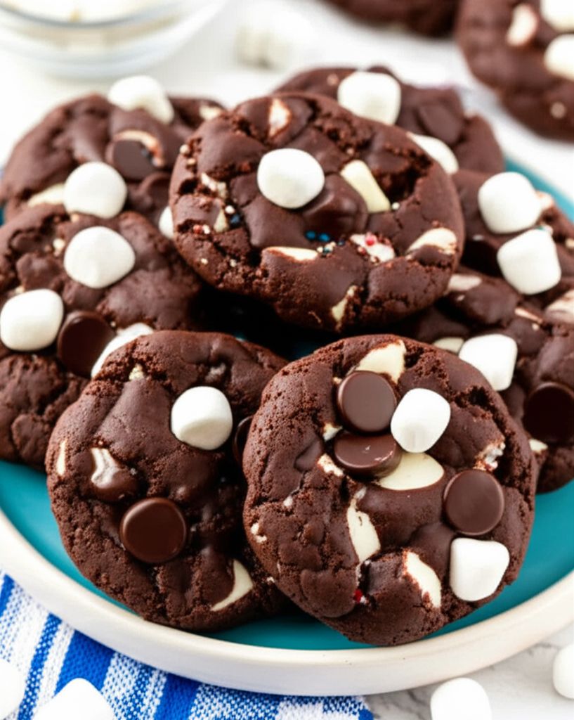 Rocky Road Cookies with Marshmallows