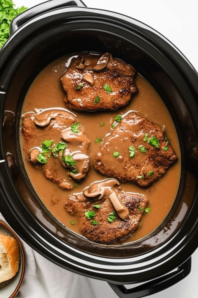 Slow Cooker Smothered Pork Chops