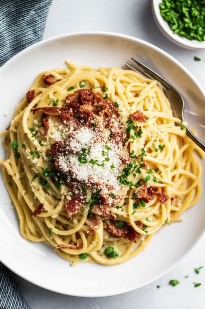 Spaghetti with Parmesan and Bacon