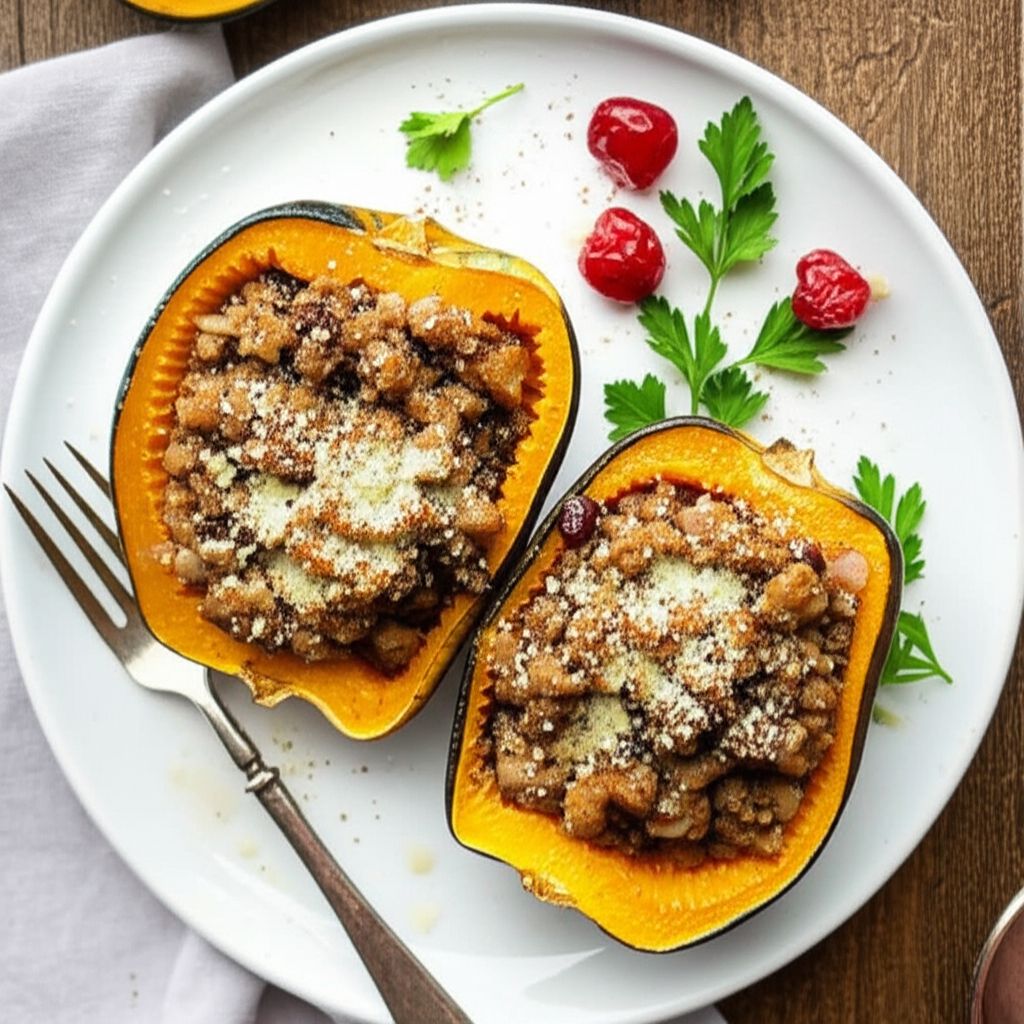 Turkey Sausage-Stuffed Delicata Squash