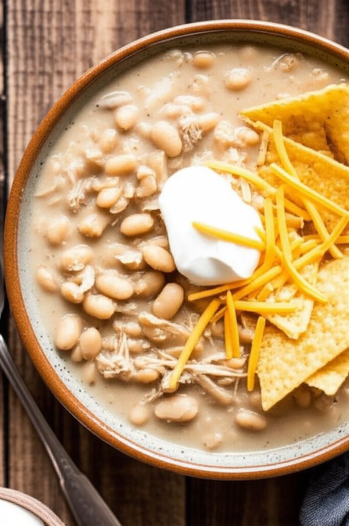 White Bean Shredded Chicken Chili