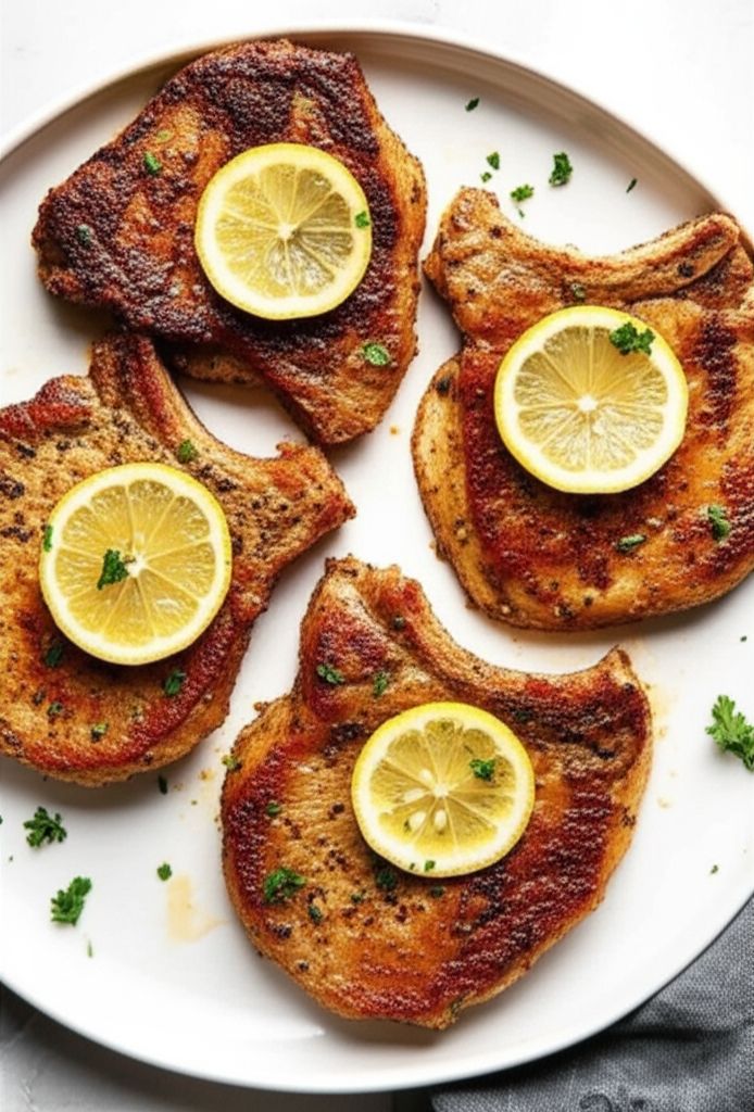 Wine and Lemon Ranch Pork Chops