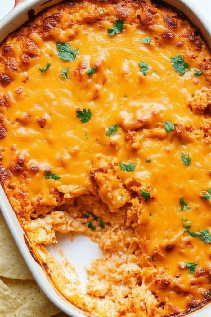 Baked Buffalo Dip with Canned Chicken