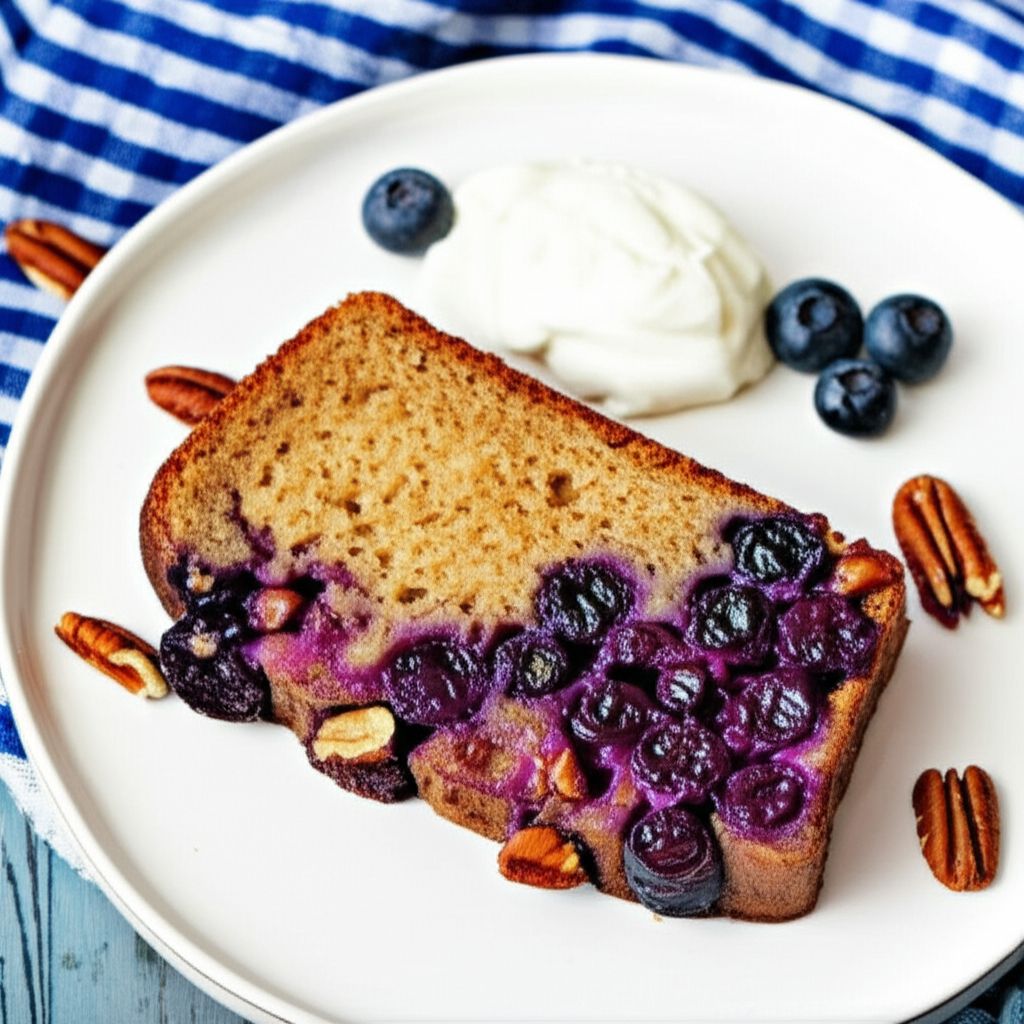 Blueberry Upside-Down Banana Nut Bread