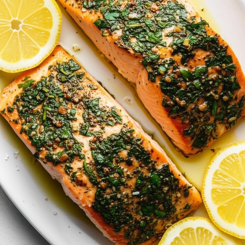 Broiled Garlic-Herb Salmon