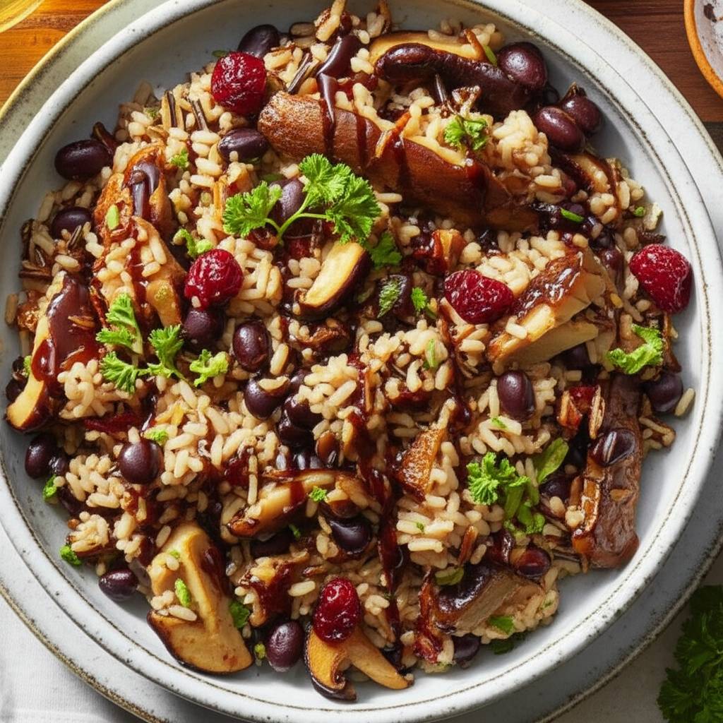 Brown and Wild Rice Medley with Black Beans