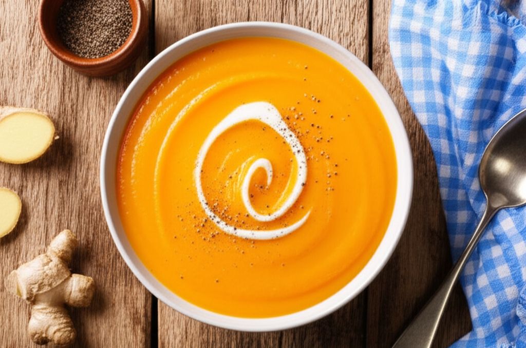 Butternut Squash-Sweet Potato Ginger Bisque