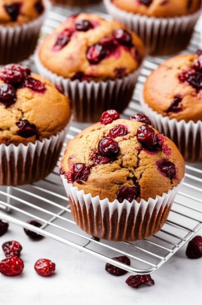 Cappuccino Muffins with Chocolate and Cranberries