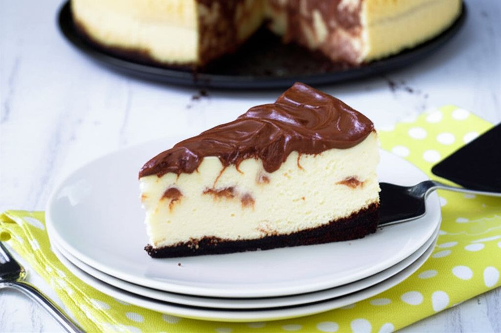 Chocolate Frosted Marble Cheesecake